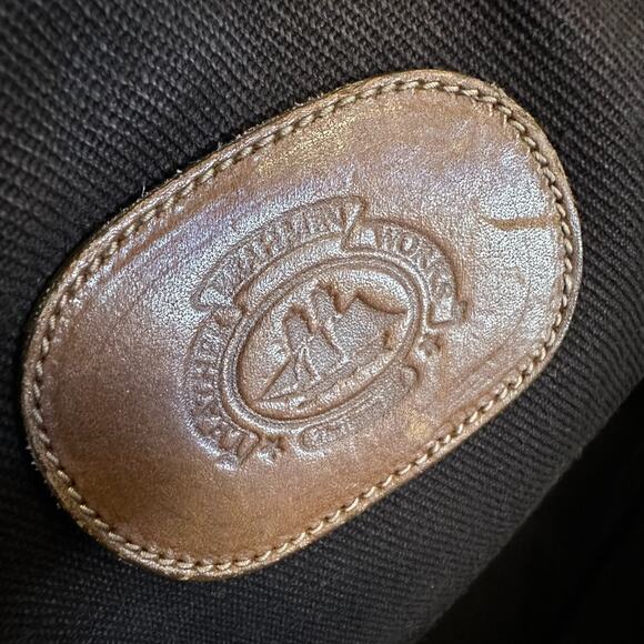 Brahmin Weekender Men's Leather Canvas Bag Brown Pockets Handle Messenger Bag - Picture 4 of 9